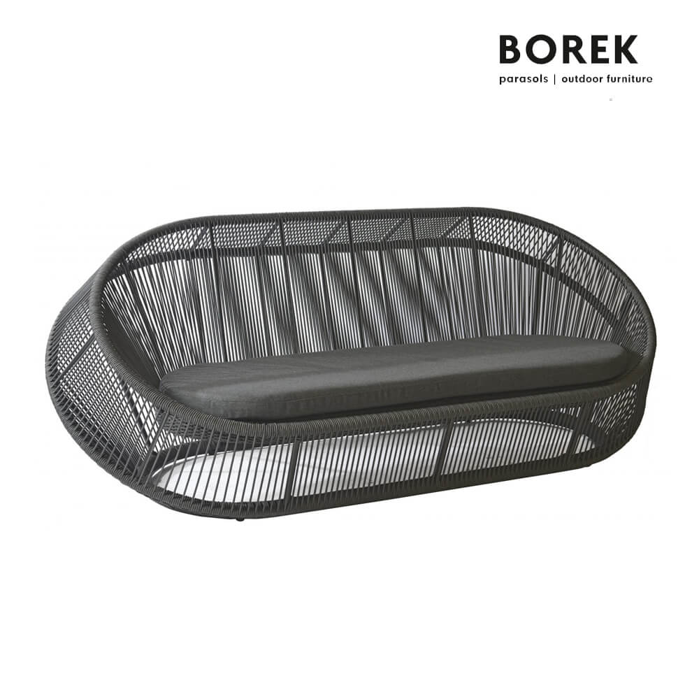 Ovales Ardenza-Gartensofa in anthrazit - Borek - Loungesofa Monsaraz / ohne Schutzhülle