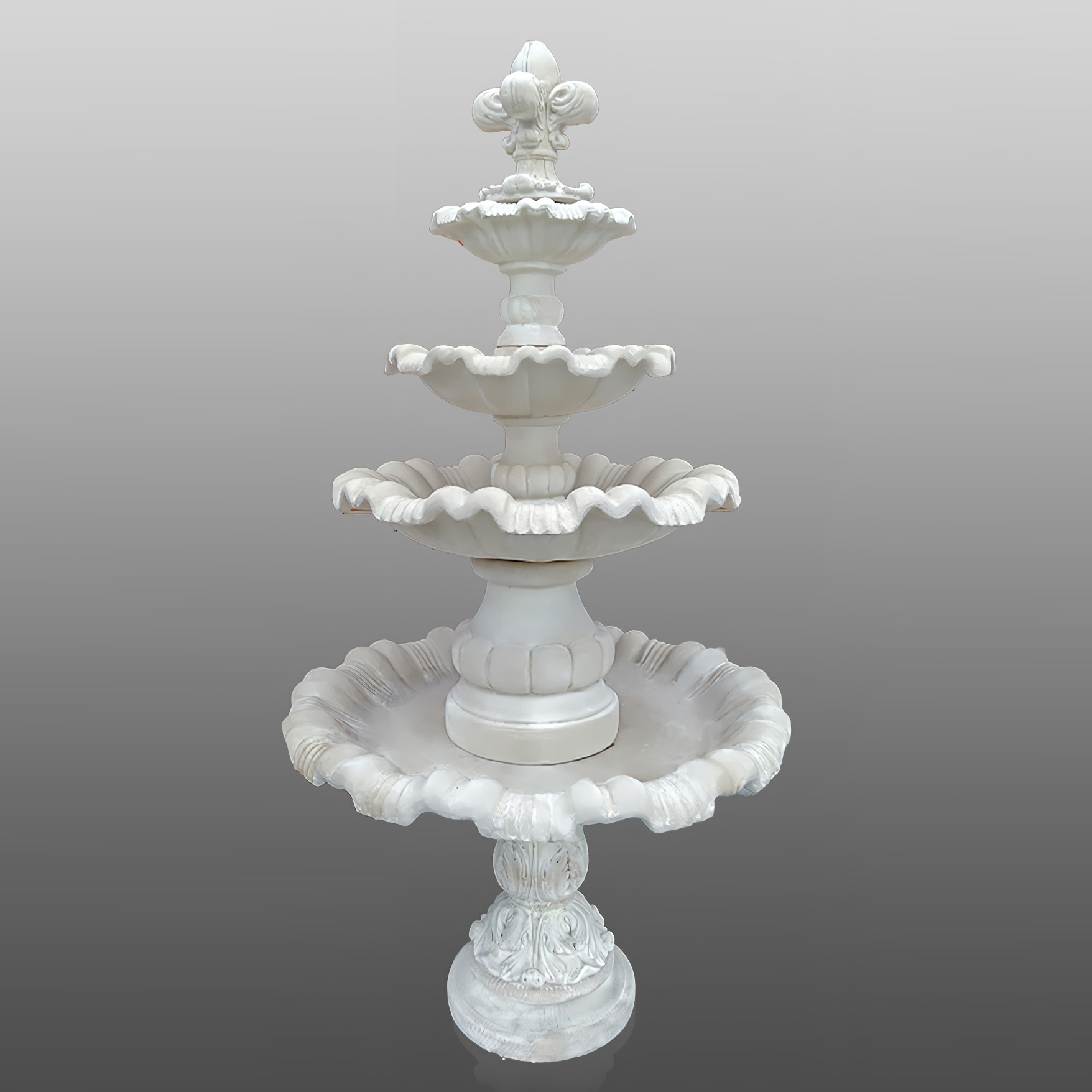 Imposanter Garten Springbrunnen aus Steinguss - vier Kaskaden - Lena / Antikia