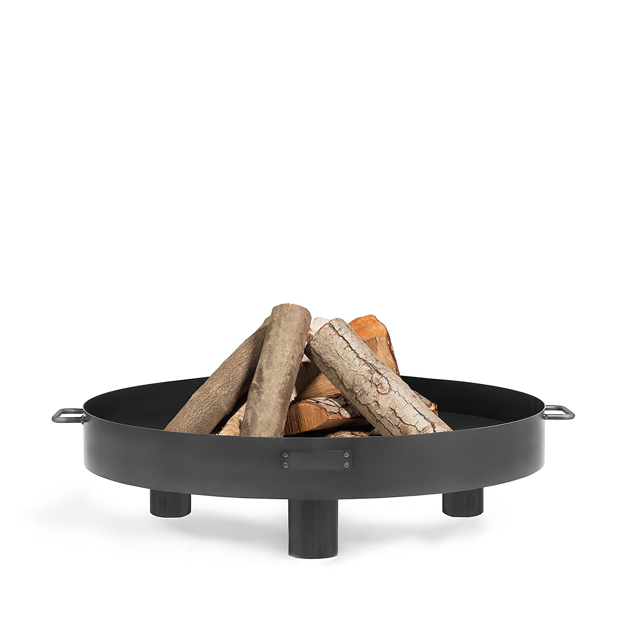 Flache Stahl Feuerschale - rund - auf 3 stabilen Standfüßen  - Toris Feuerschale / 60cm