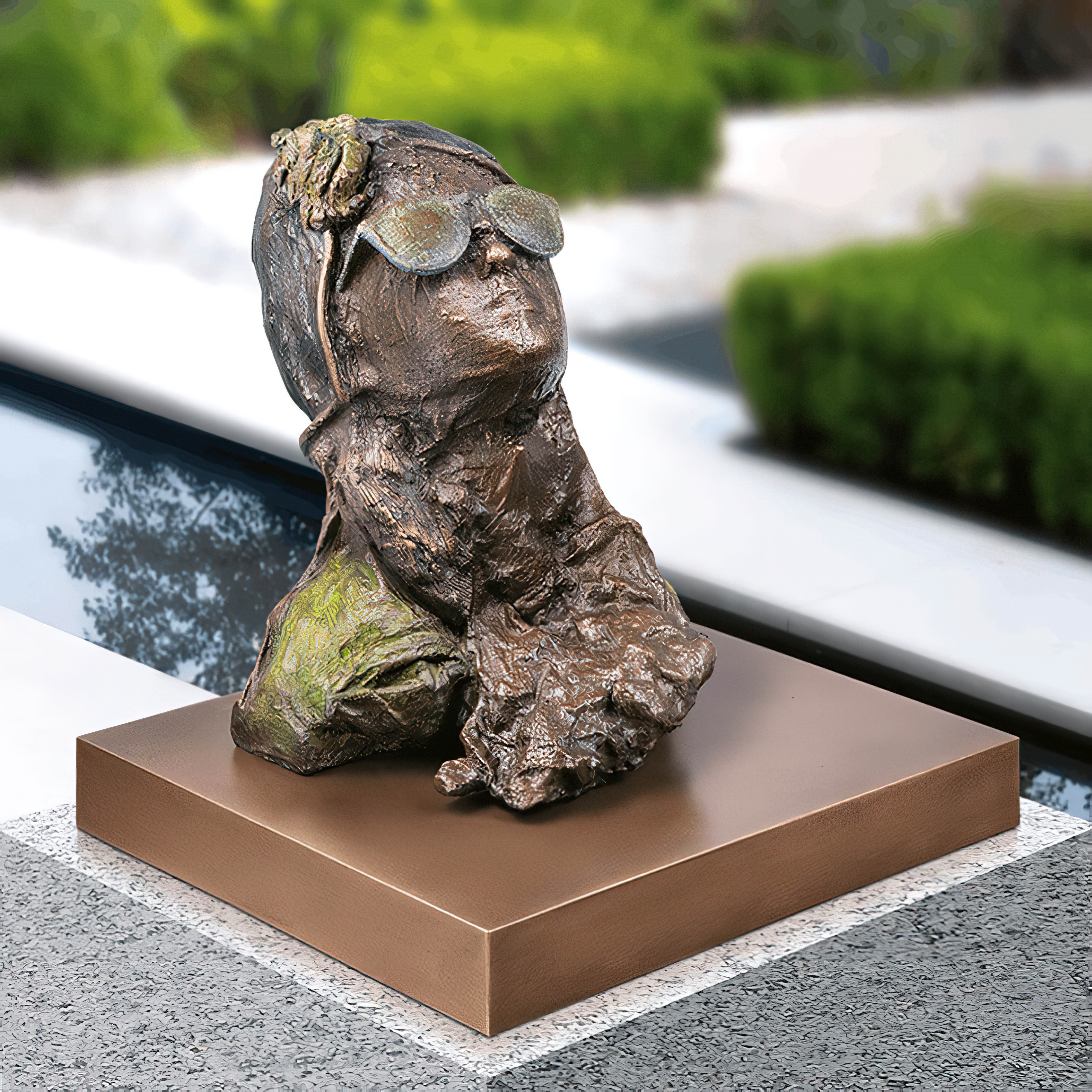 Bronze-Büste mit Blick in Himmel - inkl. Sockel - Sternsucher 1