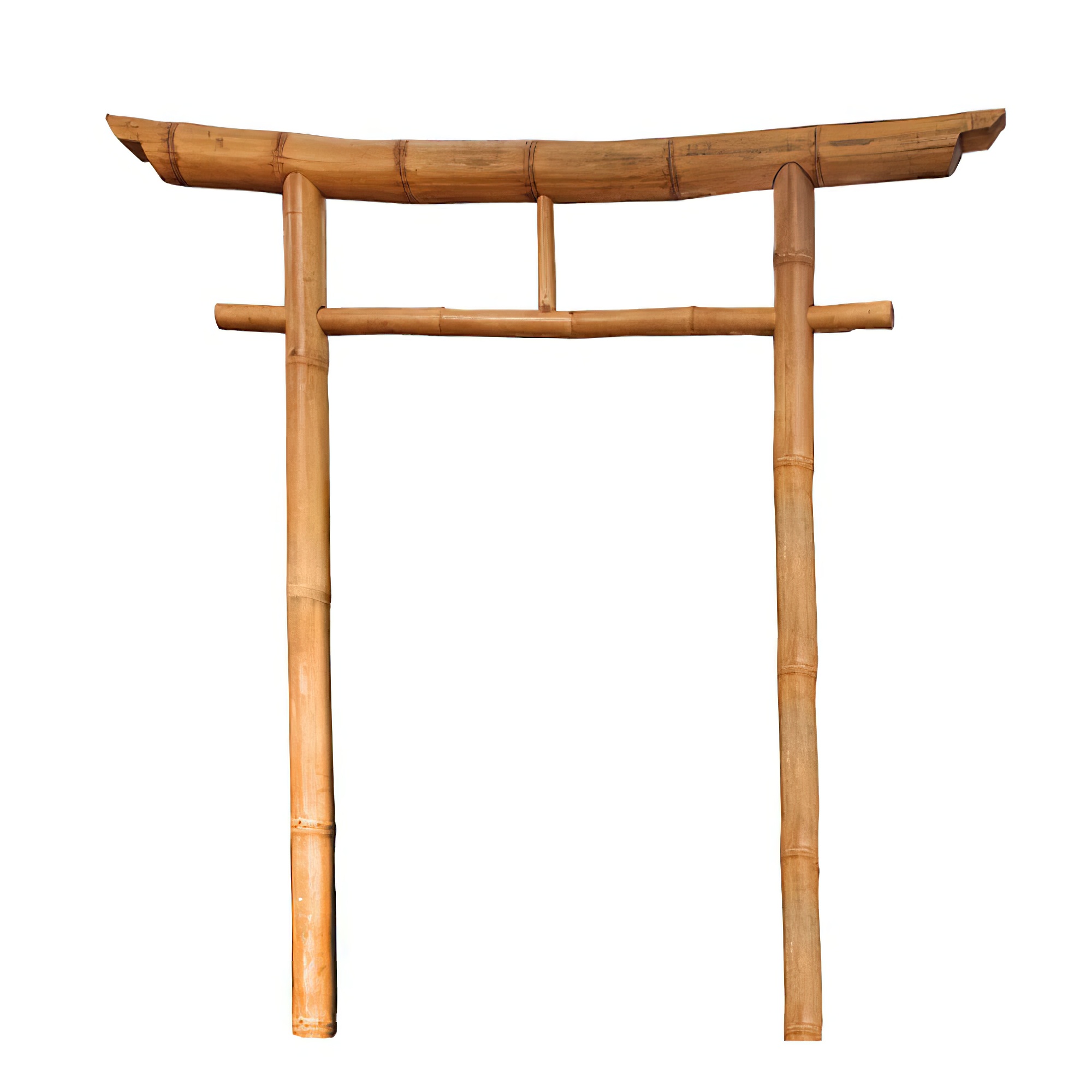 Japanisches Torii Eingangstor für den Garten aus hellbraunen Bambus - Lokesh