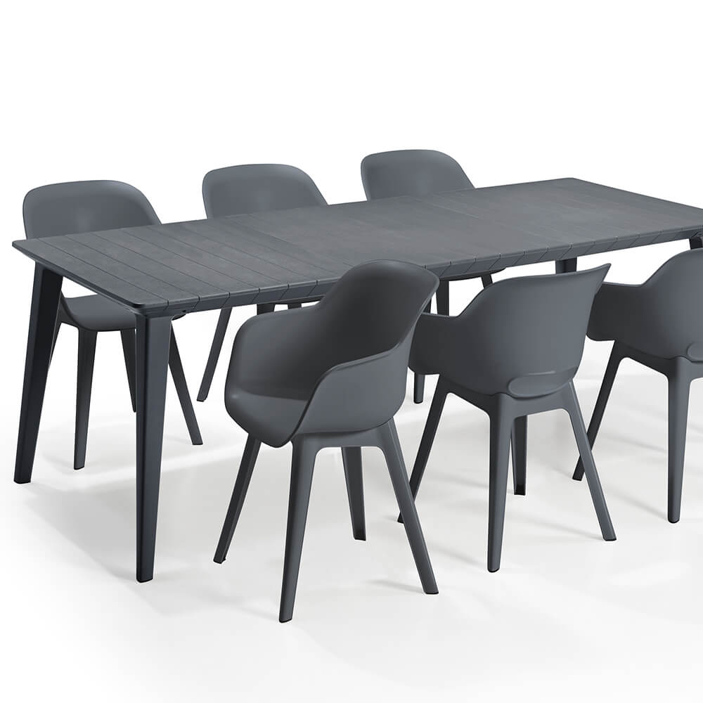 Essecke für 6 Personen aus Polypropylen - Sitzecke Ruga / Graphit