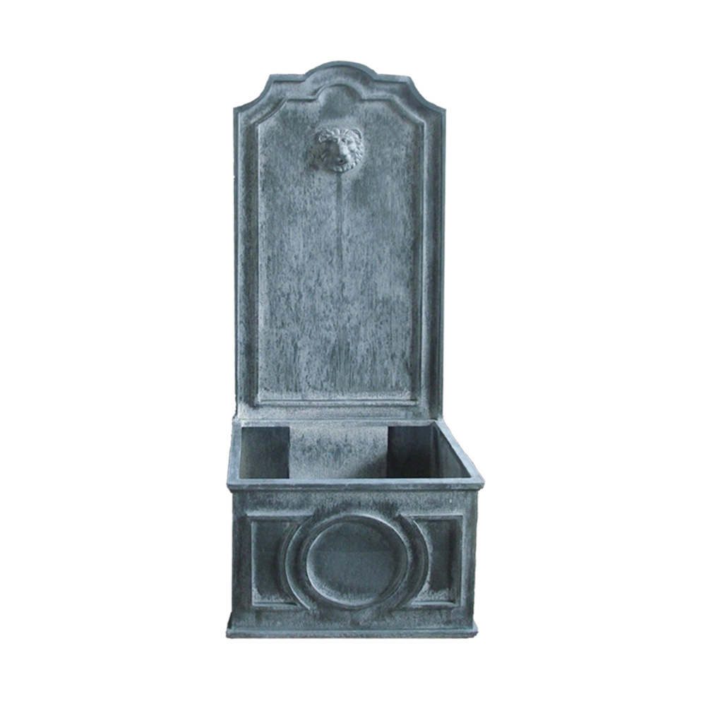 Rustikaler Wand Gartenbrunnen mit Löwenkopf - Metall - Derano Igol / Stahl galvanisiert