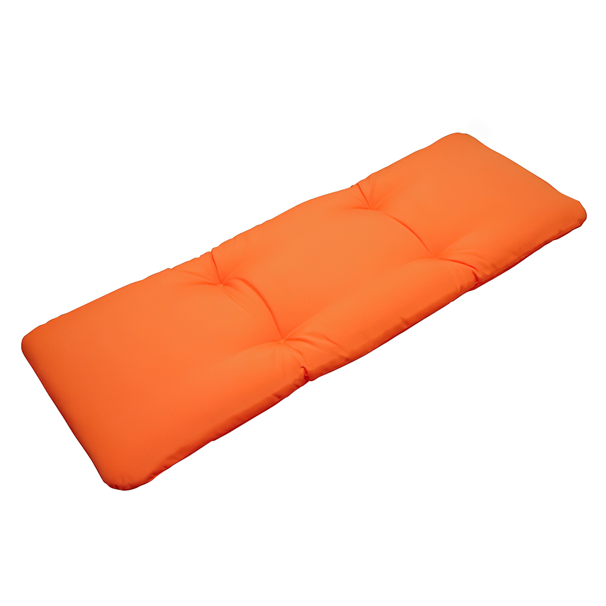 Cuscino imbottito arancione per panchina da giardino con quattro maniglie