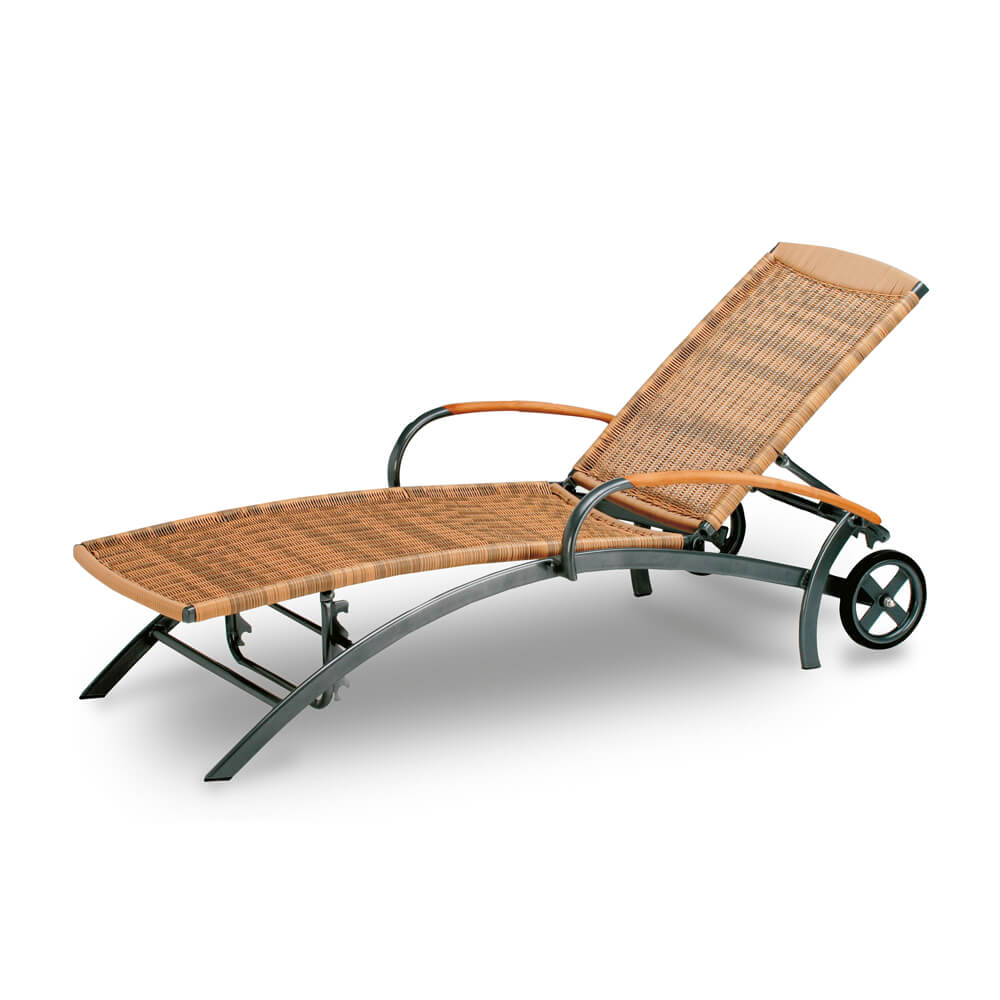 Sonnenliege mit Rädern - verstellbare Lehne - Liege Grigan