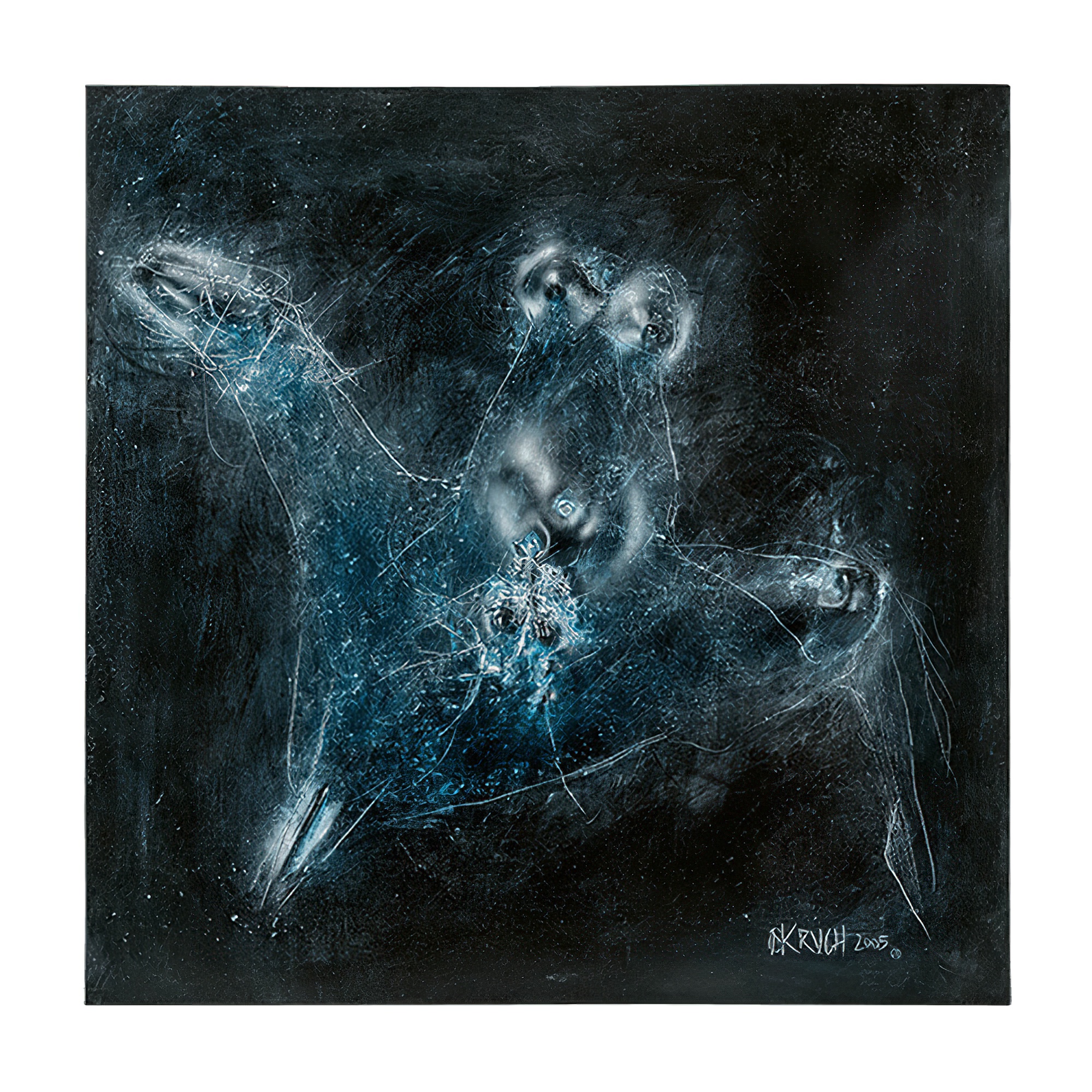 Immagine astratta con motivi blu scuro e nero, adatta per la decorazione da giardino