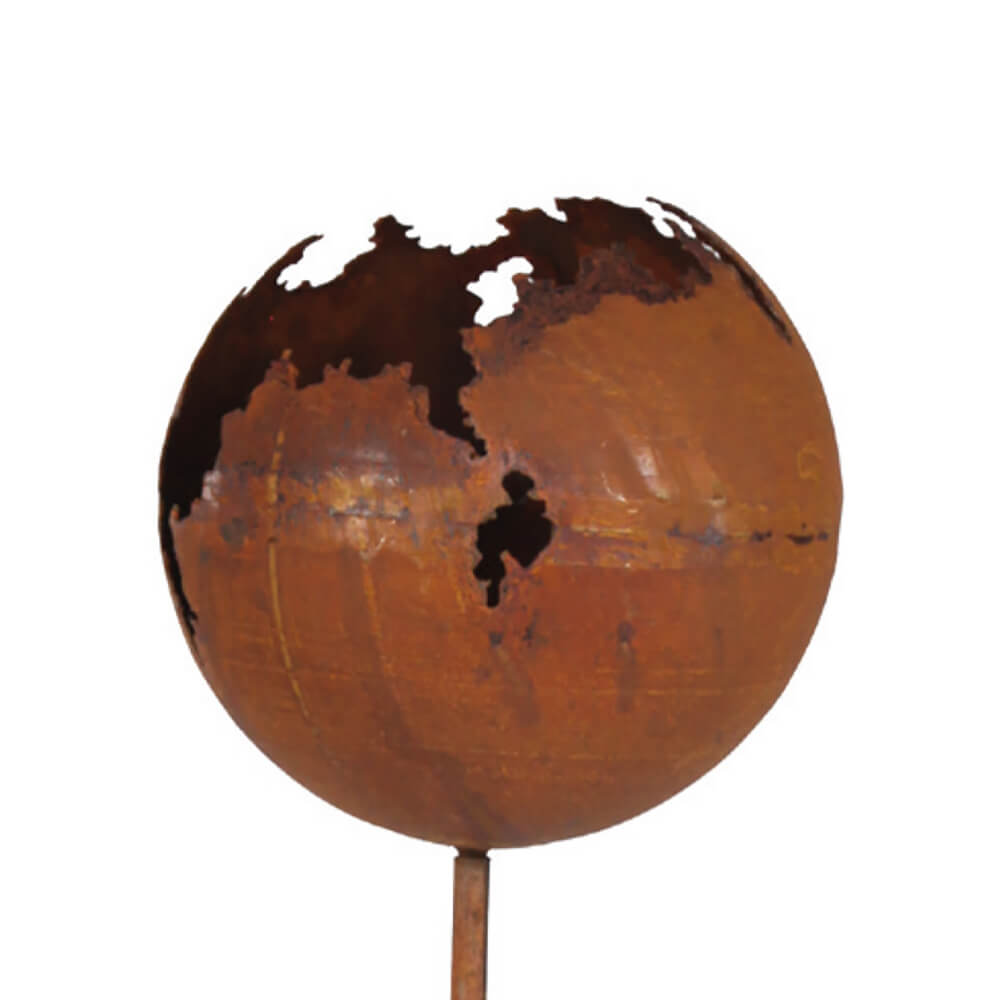 Feuerkugel aus Rost Metall als Gartendeko - Ignis Torro / 30cm