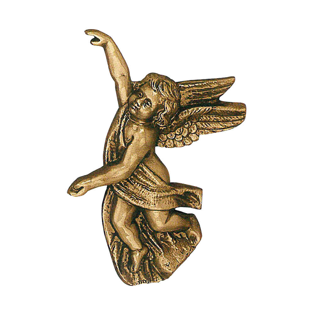 Fliegender Kinder Bronzeengel als Wandschmuck - Engel Pimo