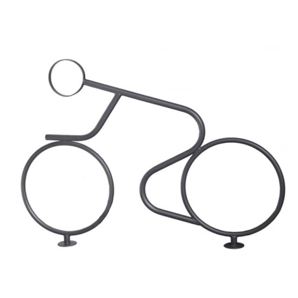 Moderner Fahrradständer in Fahrrad-Form aus Metall - Blendi / Gelb