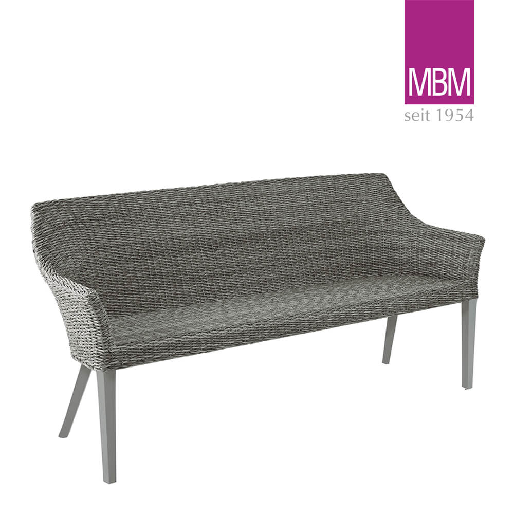 3-Sitzer Bank in Stone Grey für den Garten von MBM - Bank Tortuga / ohne Sitzkissen