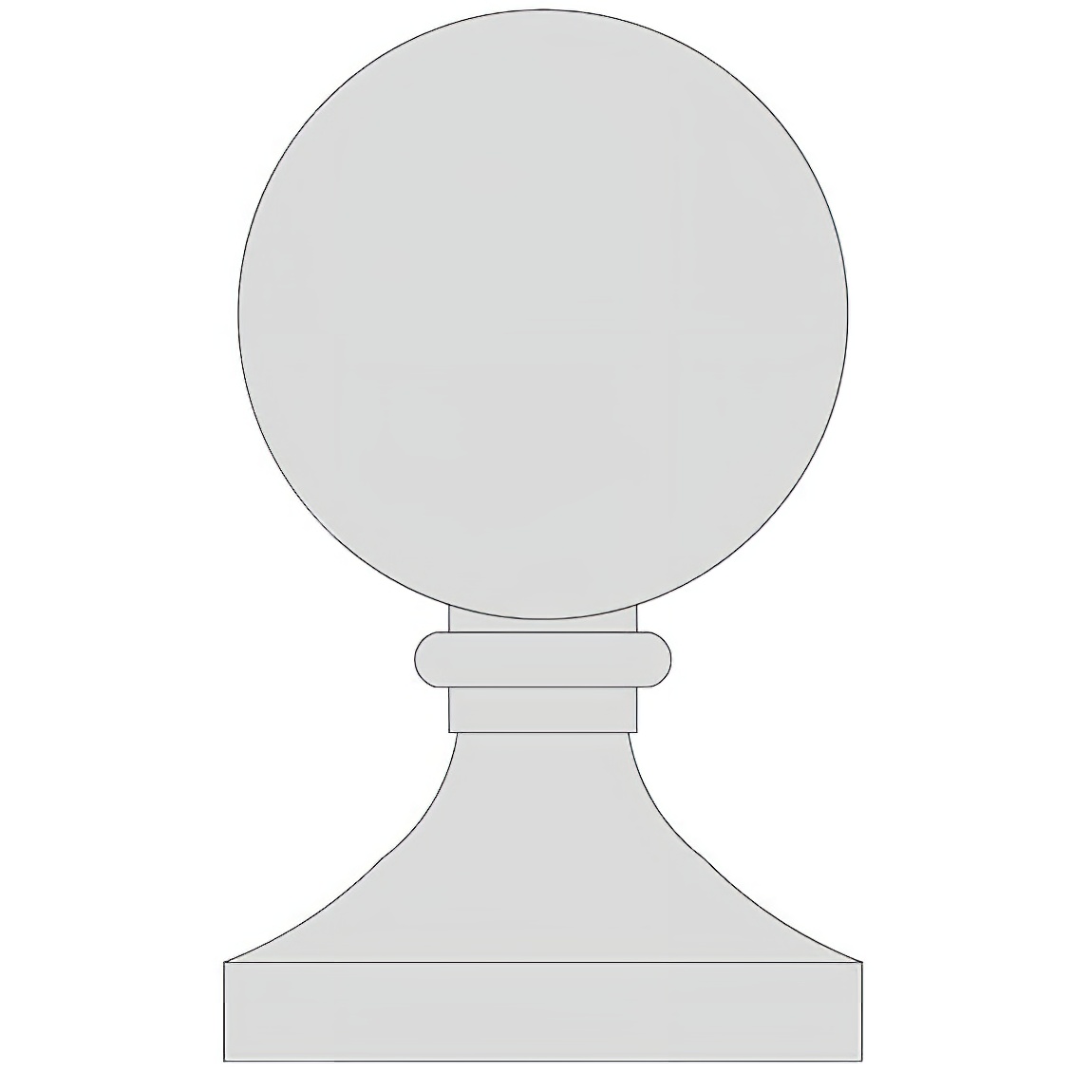Sphère grise ronde comme décoration de jardin exclusive sur un socle décoratif