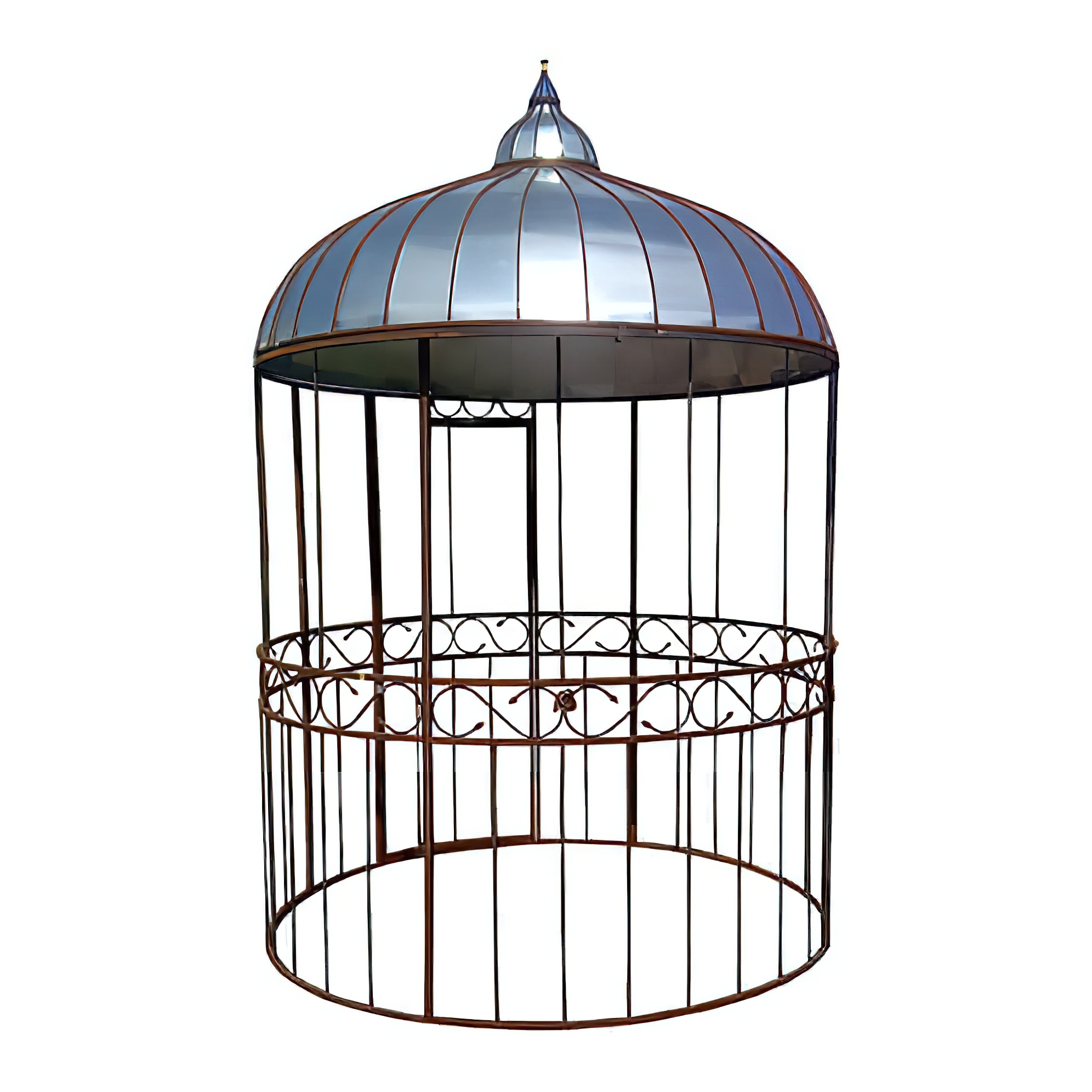 Runder Metallpavillon mit Kuppeldach, ideal für Gartendeko
