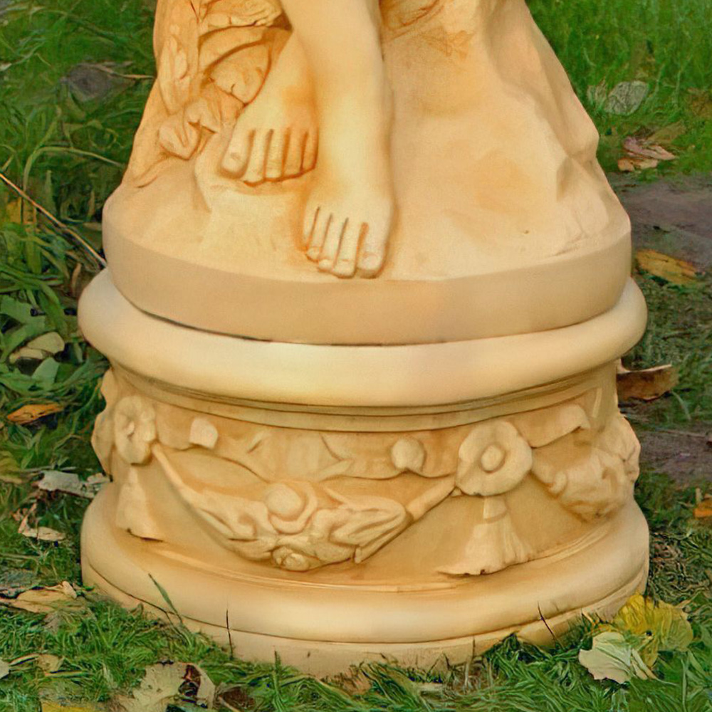 Rundes Gartenpodest aus Steinguss mit floraler Verzierung - Biagio / Arkadia