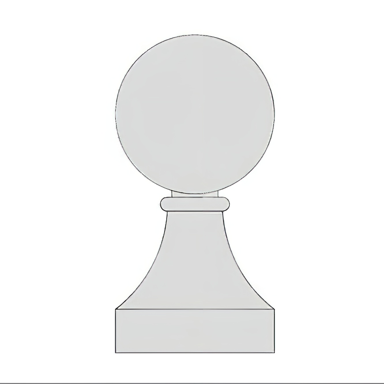 Kugel Sockel für Mauer Pfeiler / Sand / 45,5cm