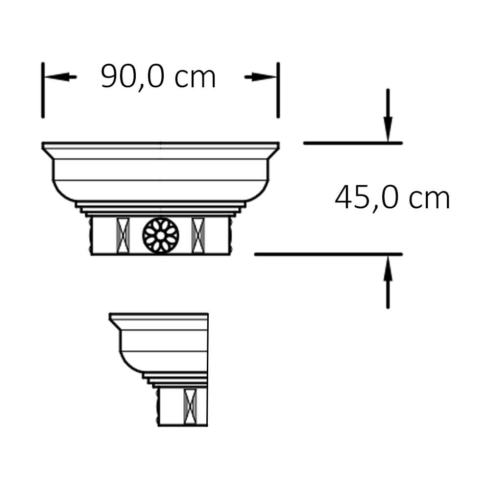 Kapitell dorisches Design aus Stein für Pilaster - Ulfrea / Sand