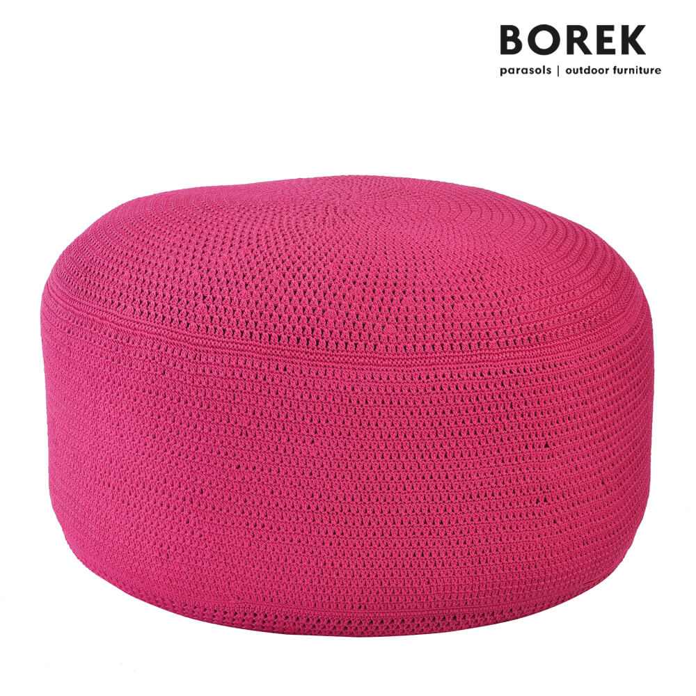 Outdoor Bodenkissen von Borek - Ardenza Seil - fuchsia - Crochette Sitzkissen