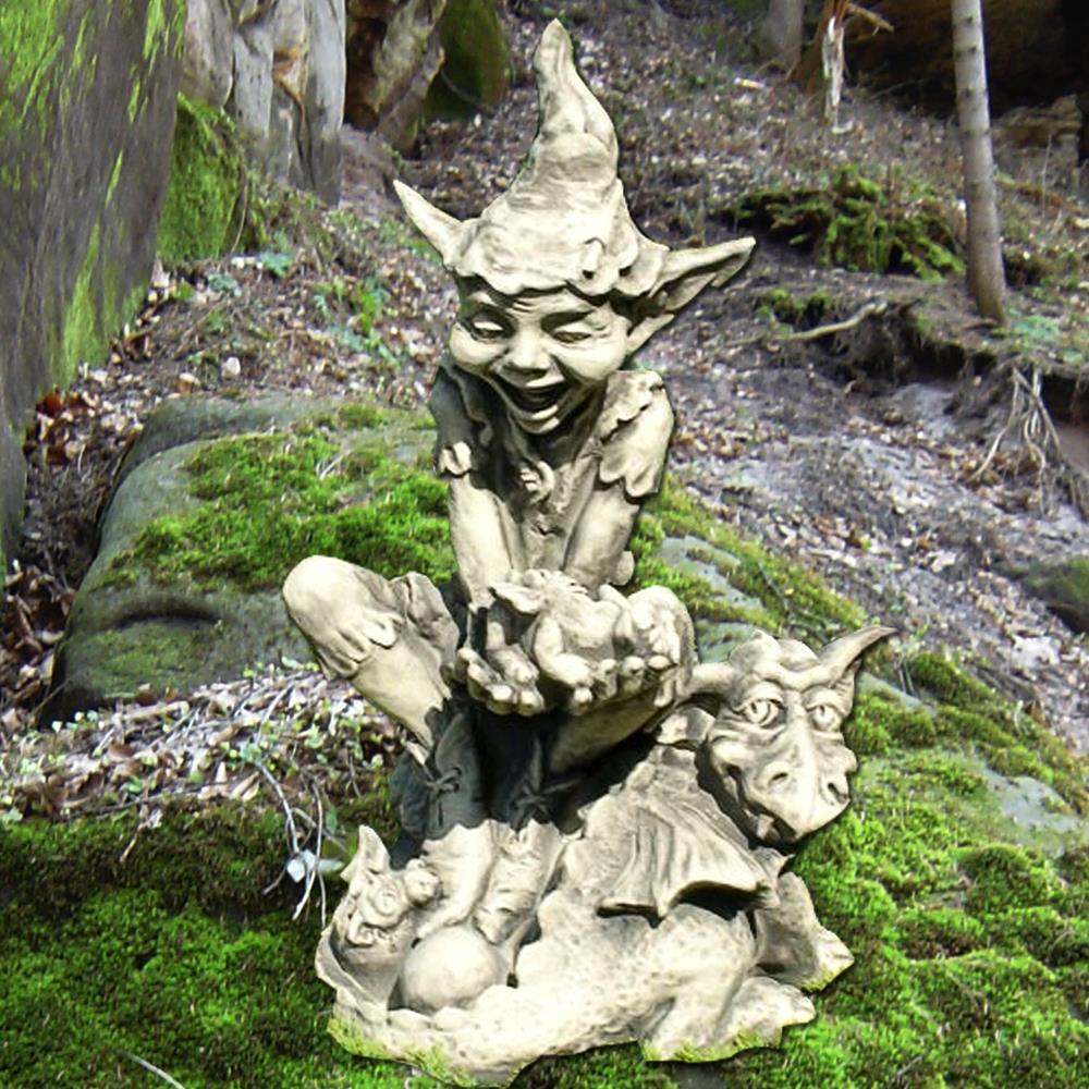 Garten Steinfigur mit Gnom - Dudley