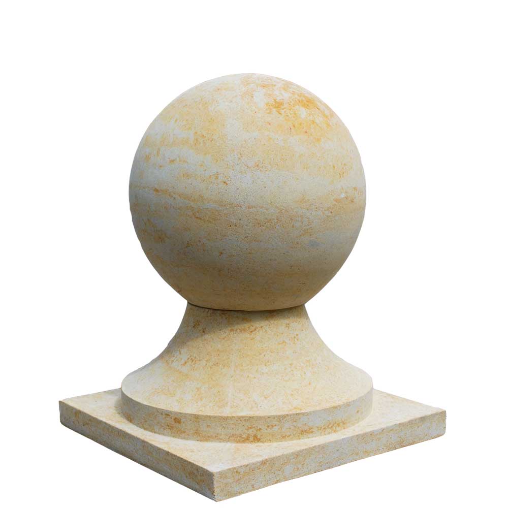 Sandstein Kugel für Torpfeiler Abdeckung / Portland weiß