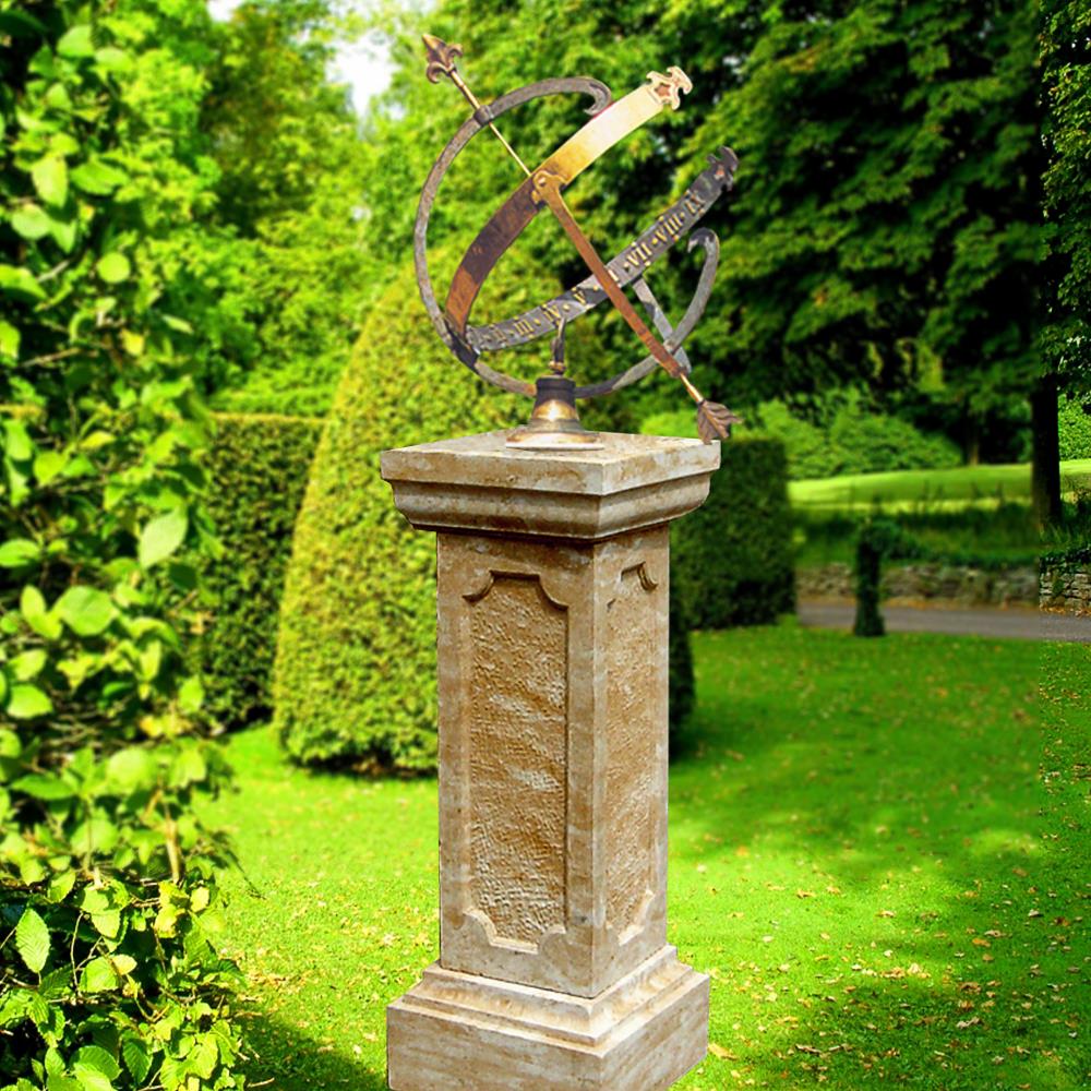 Garten Sonnenuhr & Sandstein Säule - Skaphe