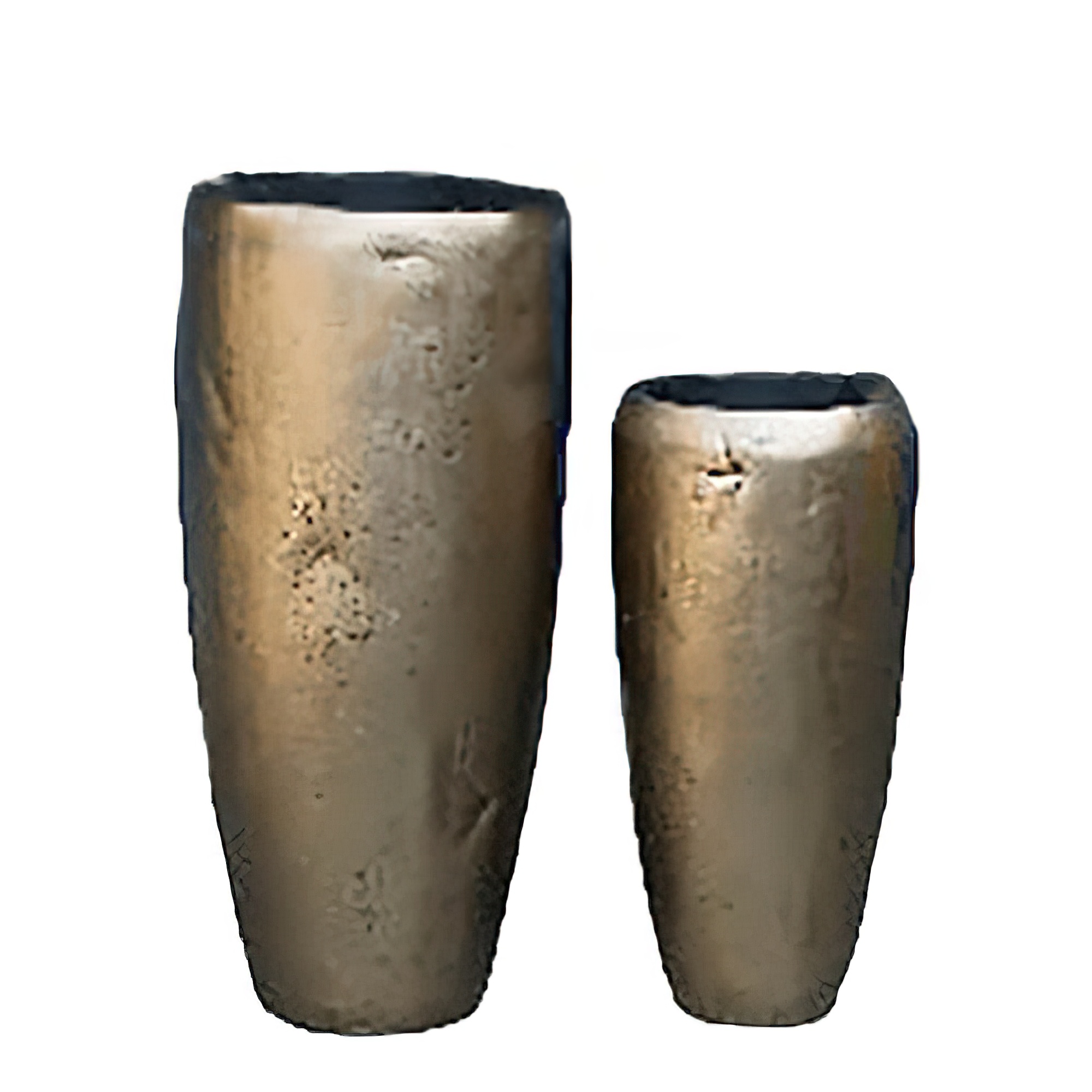 XXL 2er Set Pflanzvasen - Indoor - Bronze - Mit Einsatz - Rund - Jemal / ohne Wasserstandsanzeiger