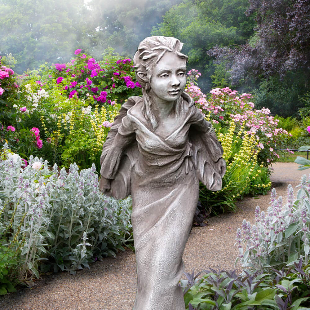 Einzigartige Gartenelfe aus Steinguss - Violet