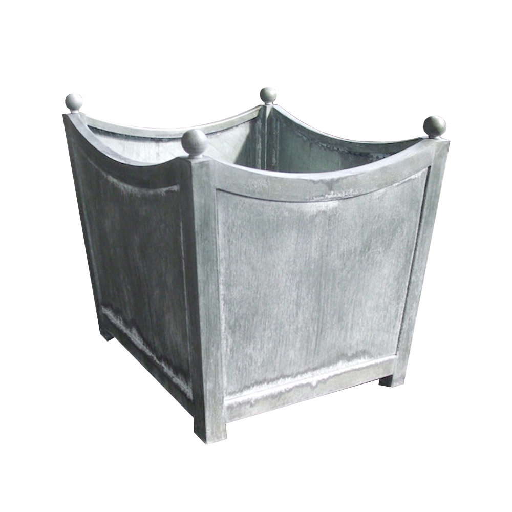 Geschwungener Metall Pflanzkübel im rustikalen Stil - Anarena / 68x68x68cm (HxBxT) / Stahl galvanisiert