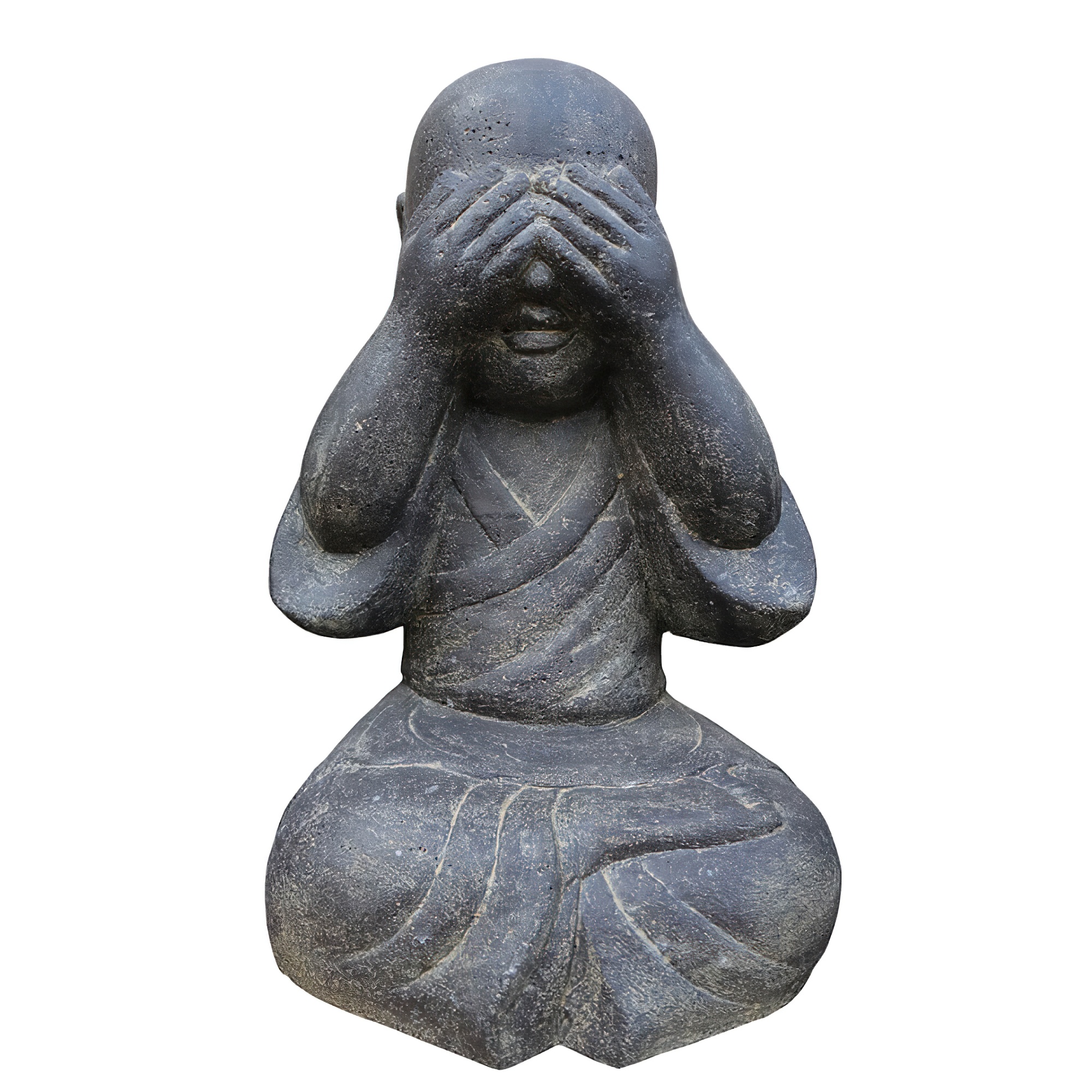 Mönch aus Steinguss mit geschlossenen Augen - Mönch Nichts Sehen