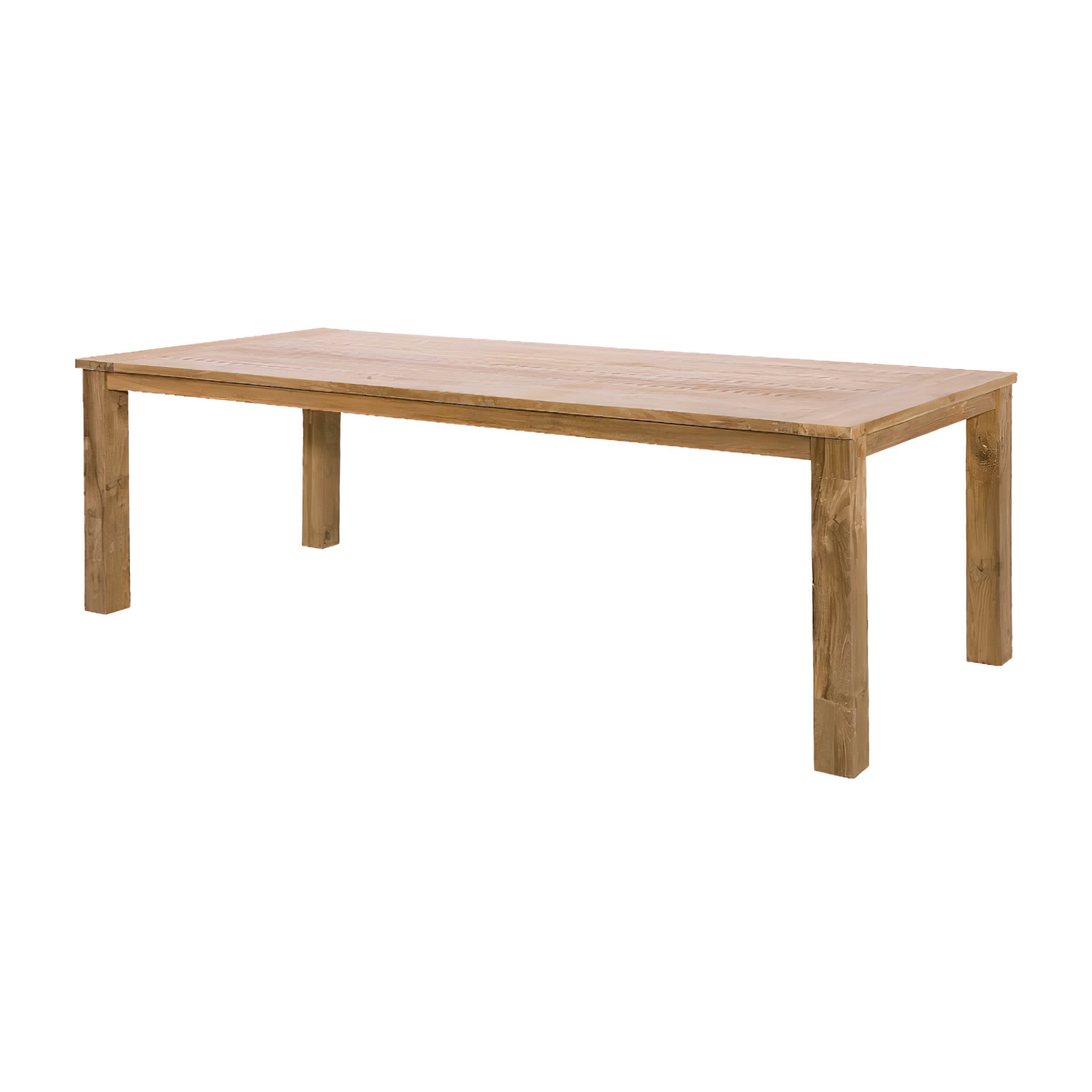 Grande tavolo da giardino rettangolare in legno con design semplice