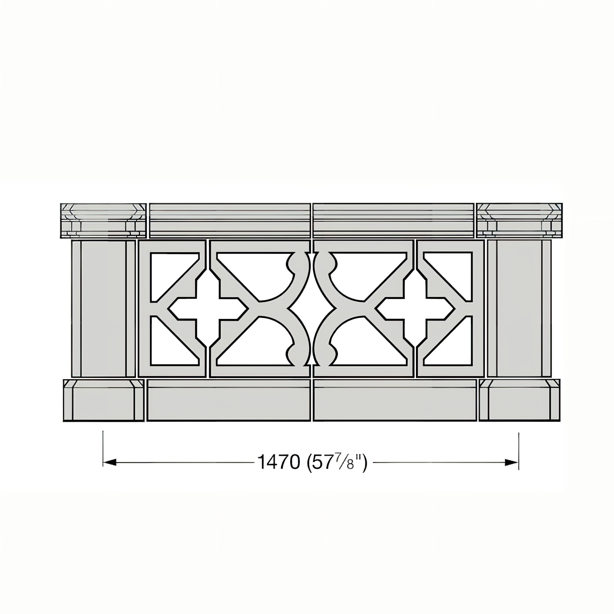 Geländer Steinguss Brüstung Balustrade - Geruna / Sand
