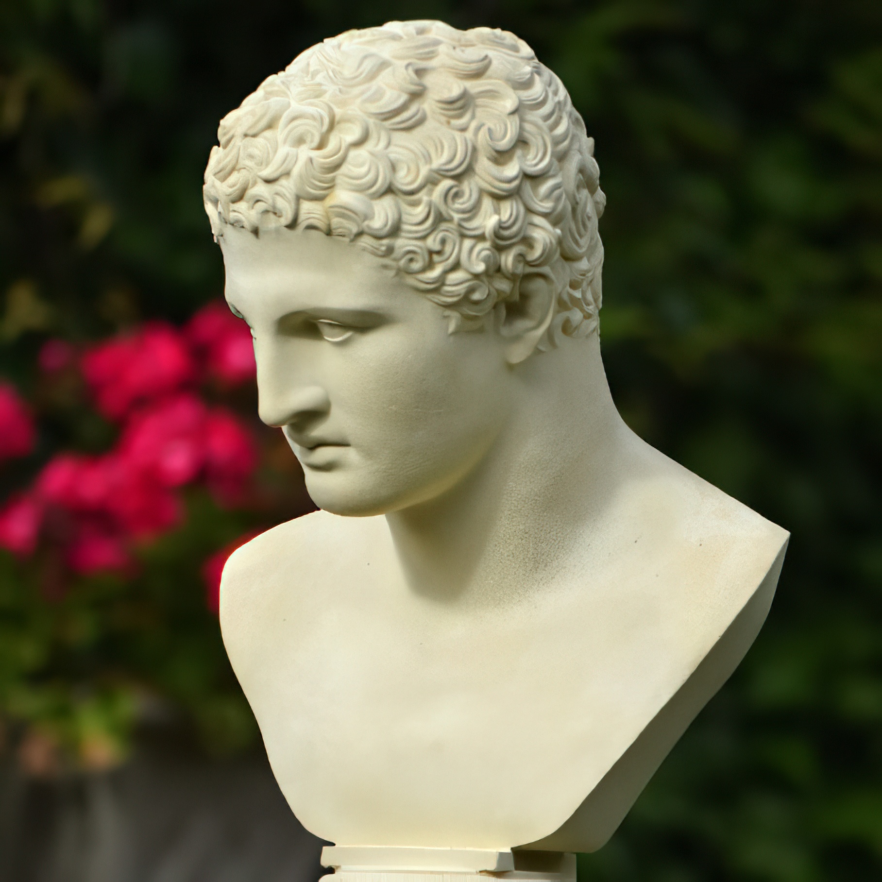 Steinguss Büste für den Garten - Athletico / Sand