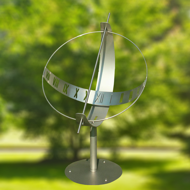Edelstahl Globus Sonnenuhr - Sonnenuhr Globus