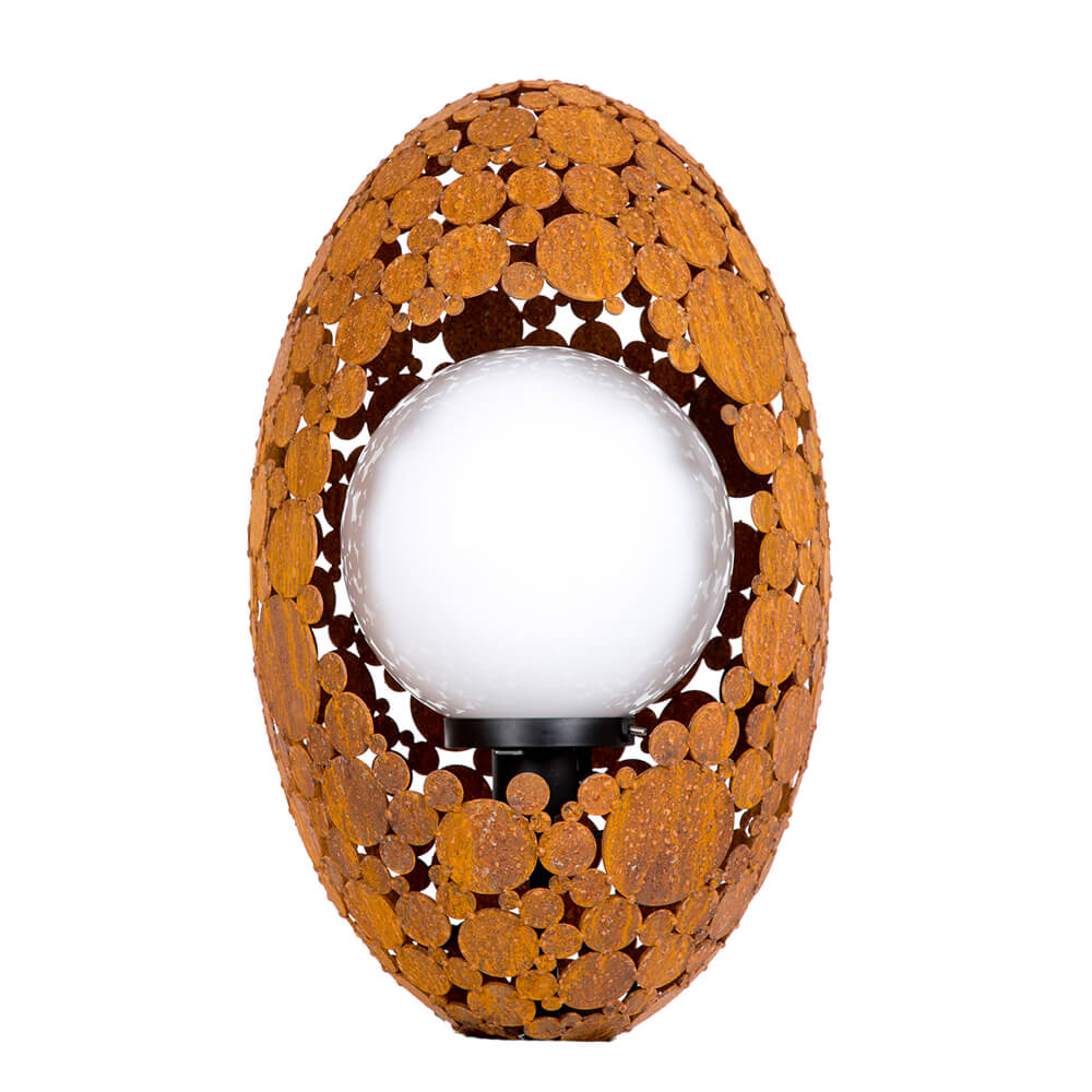 Rostfarbene Beleuchtung aus Metall in Kokonform - Dario / 100x60cm (HxB)