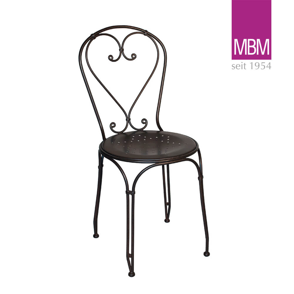 Gartenstuhl Schmiedeeisen von MBM - Landhaus Stil - stapelbar - Stuhl Boulevard / ohne Sitzkissen