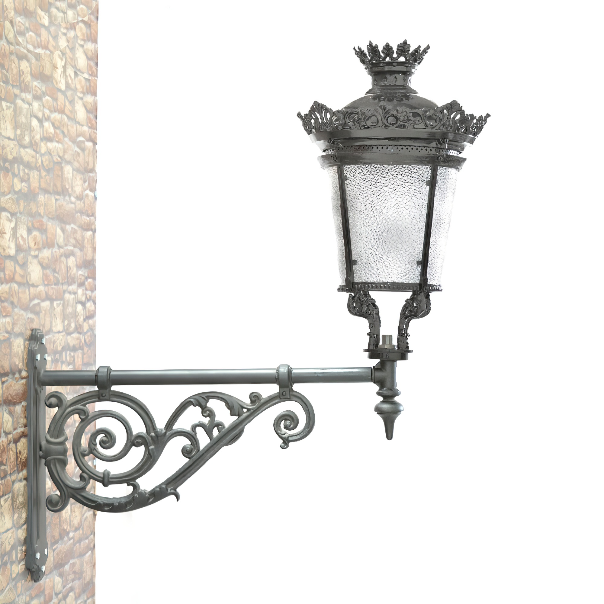 Antik Wandlaterne aus Gusseisen für draußen - Ilonka / Anthrazit