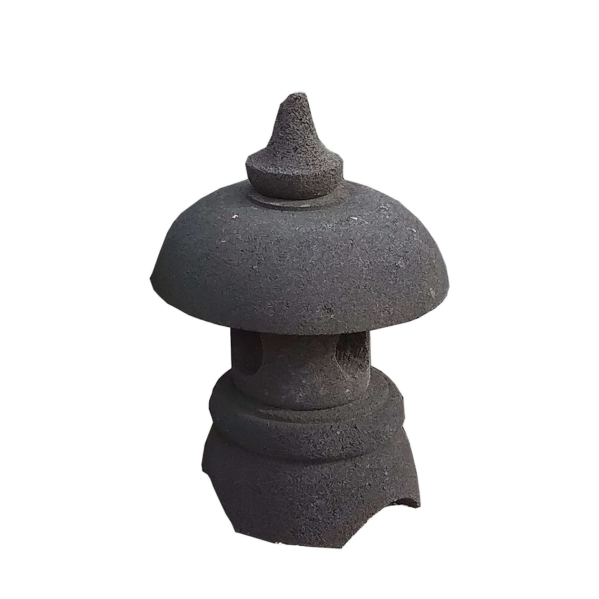 Schwarze Steinlaterne mit asiatischem Design für den Garten