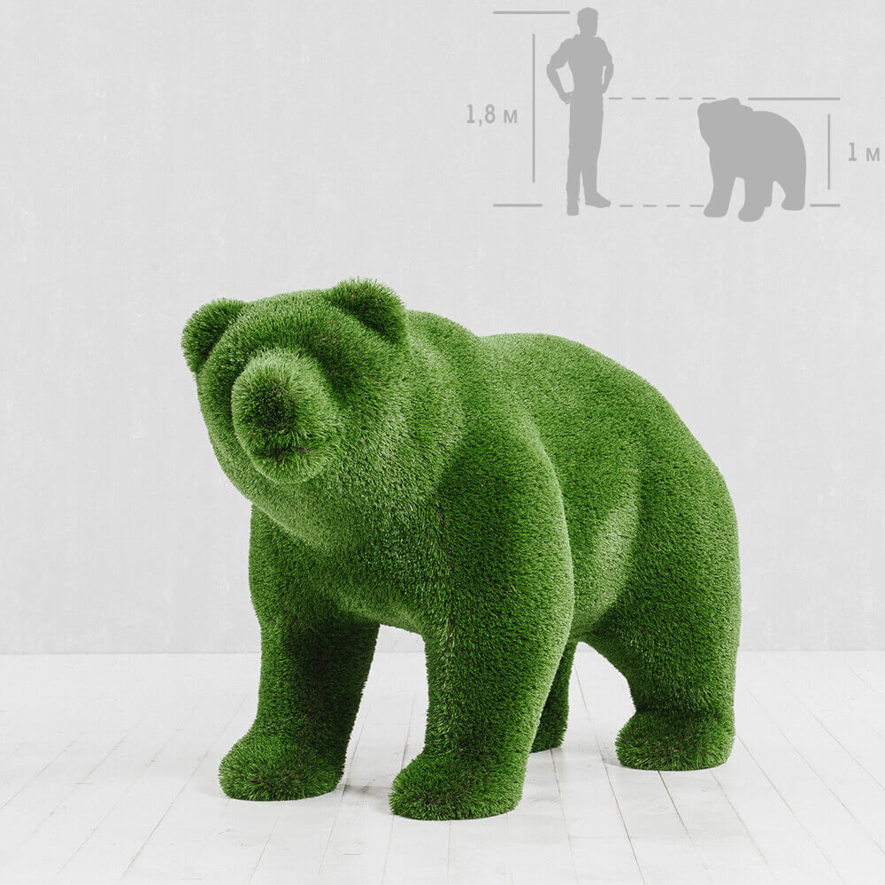 Moderne Skulptur Bär - Formschnitt aus Glasfaserkunststoff - Urs