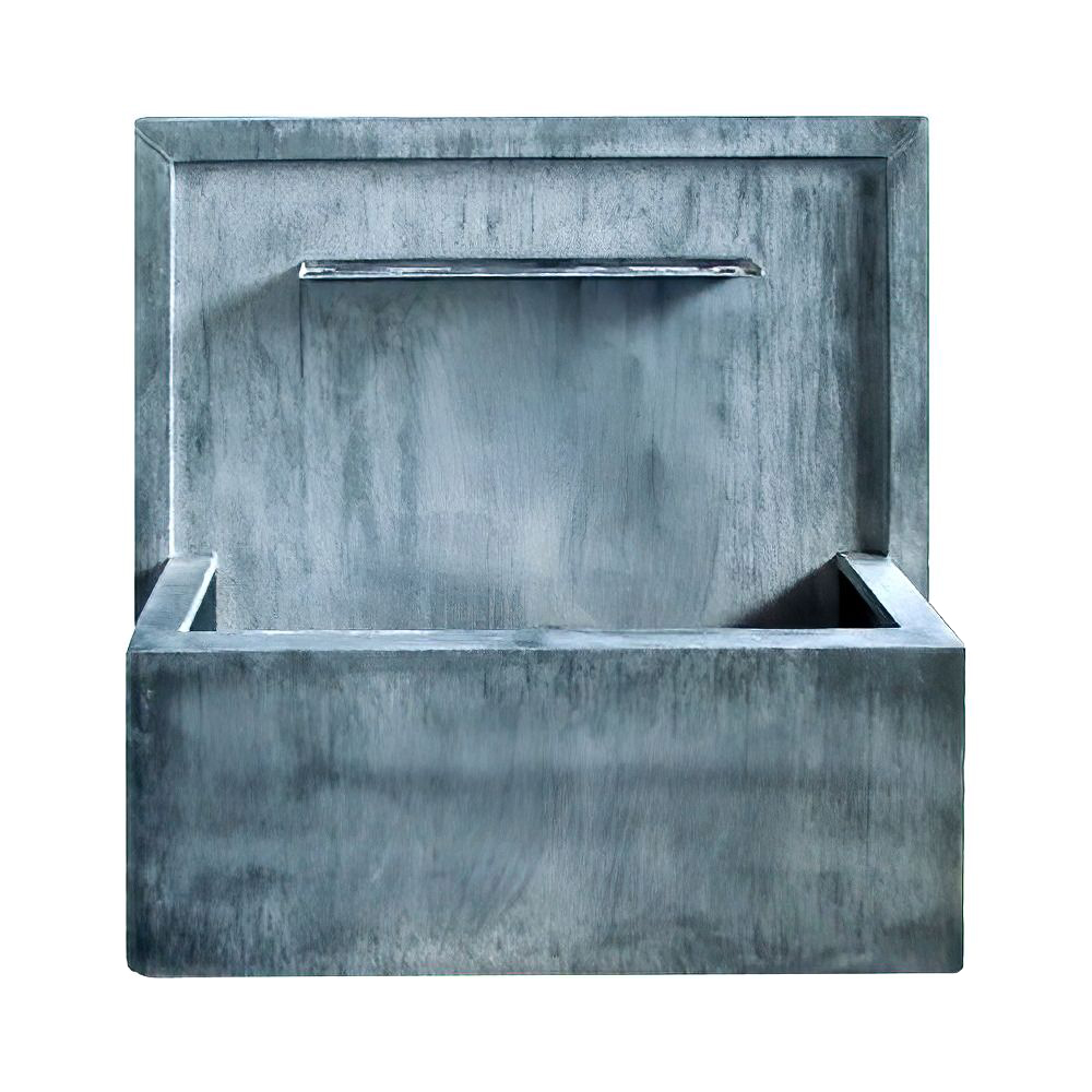 Wand Gartenbrunnen aus Metall mit flachem Auslauf - Hennimano / Stahl galvanisiert