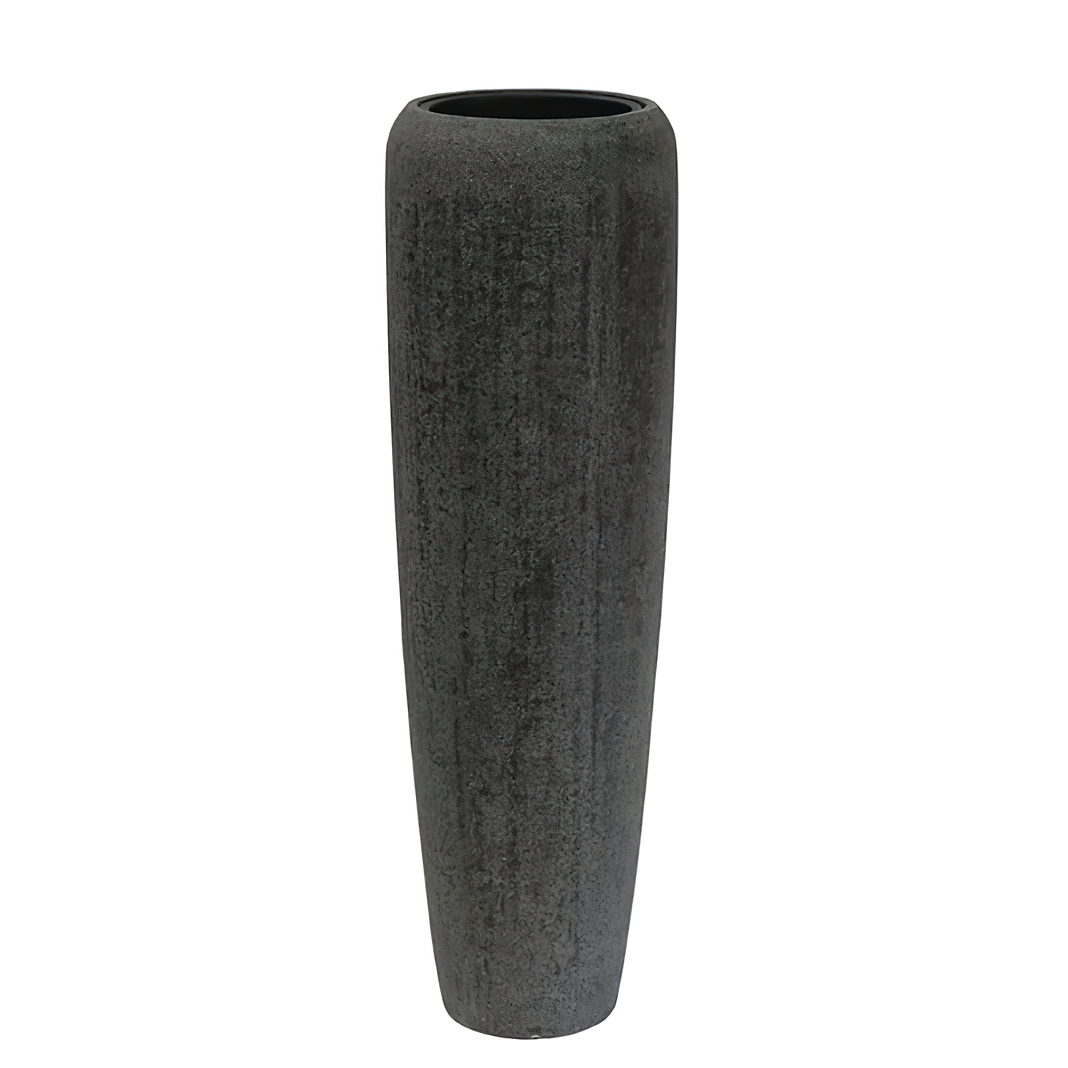 Moderne Garten Pflanzvase aus Polystone in grau - Rango / 117x34cm (HxDm) / ohne Wasserstandsanzeiger
