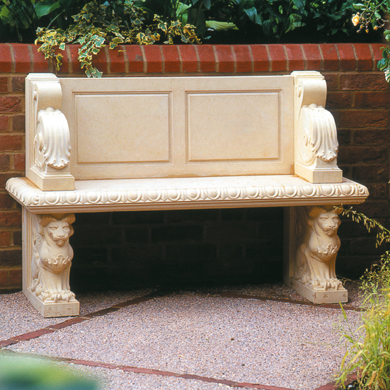 Garten Steinbank mit Lehne - Raynham Hall / Sand