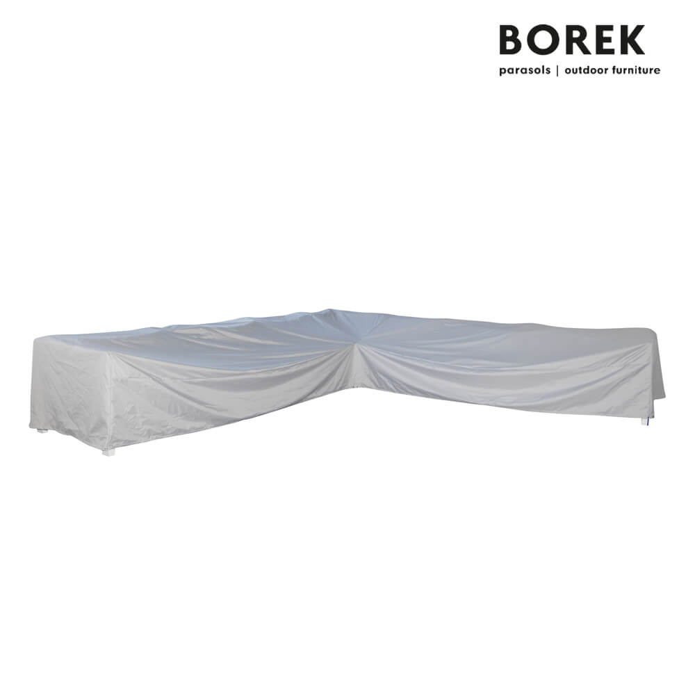 Schutzhülle für Gartenmöbel von Borek - hell grau - Synthetik - Möbelabdeckung / 300x300x65cm - für BOREK Ecklounge (Tiefe bis 110cm)