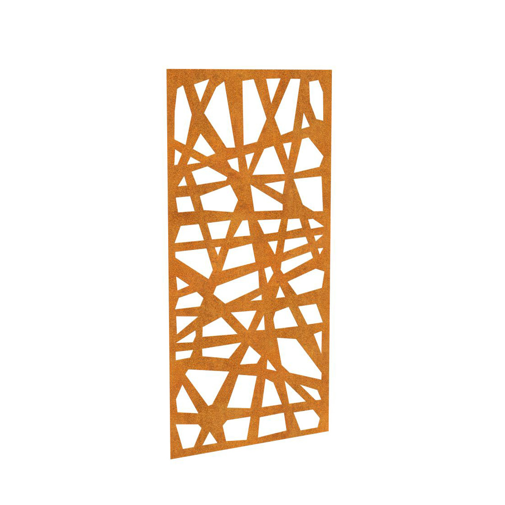 Rostfarbene Design Sichtschutzwand aus Corten