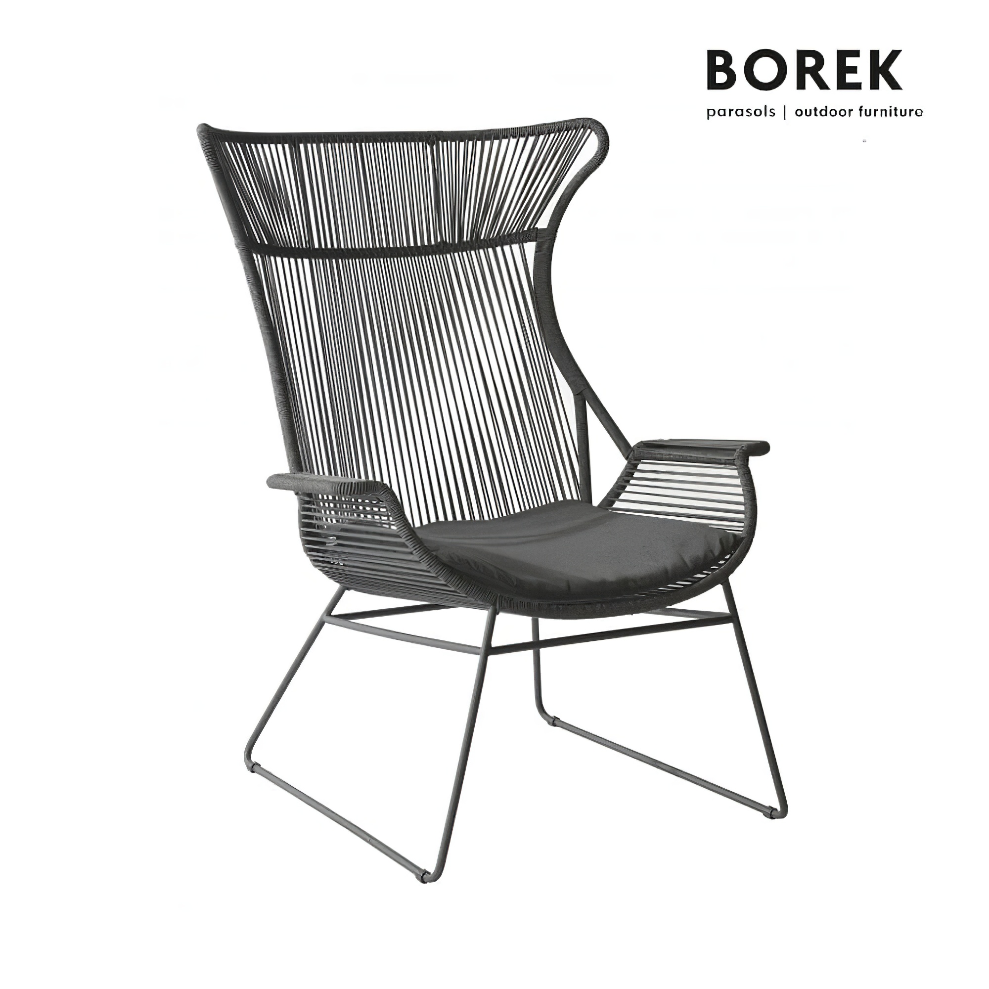Borek Wing chair aus Ardenza-Rope - anthrazit - Hochlehner Silves