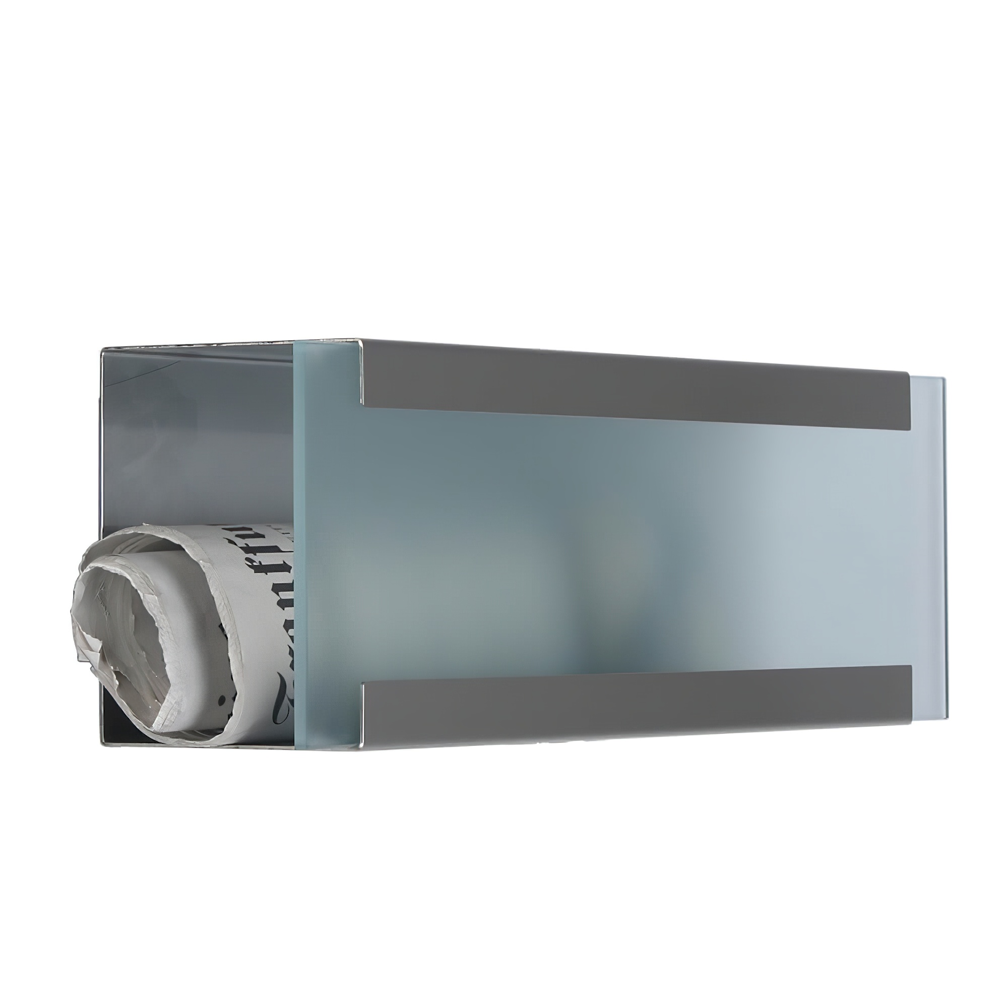 Moderne Edelstahl Zeitungsbox mit Glas - Zelos