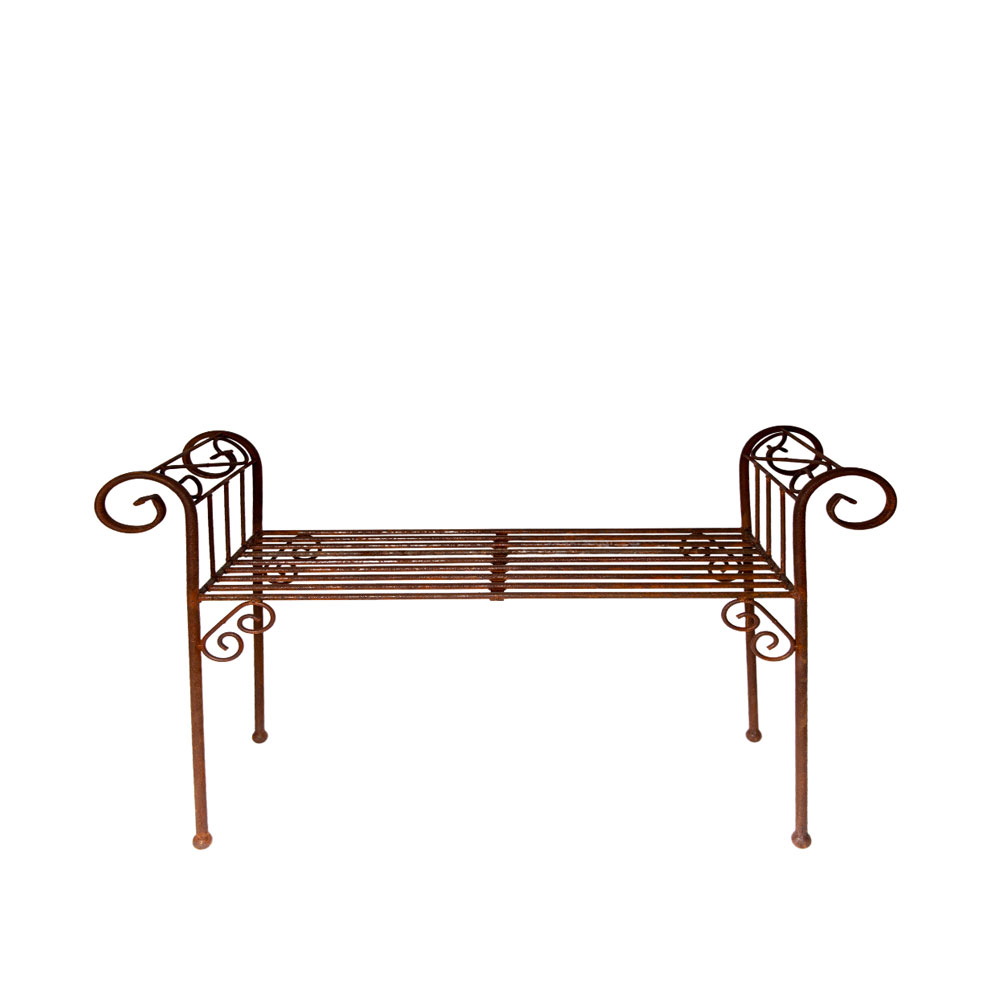 Stabile Garten Sitzbank aus Rostmetall in elegantem Design - Panchina