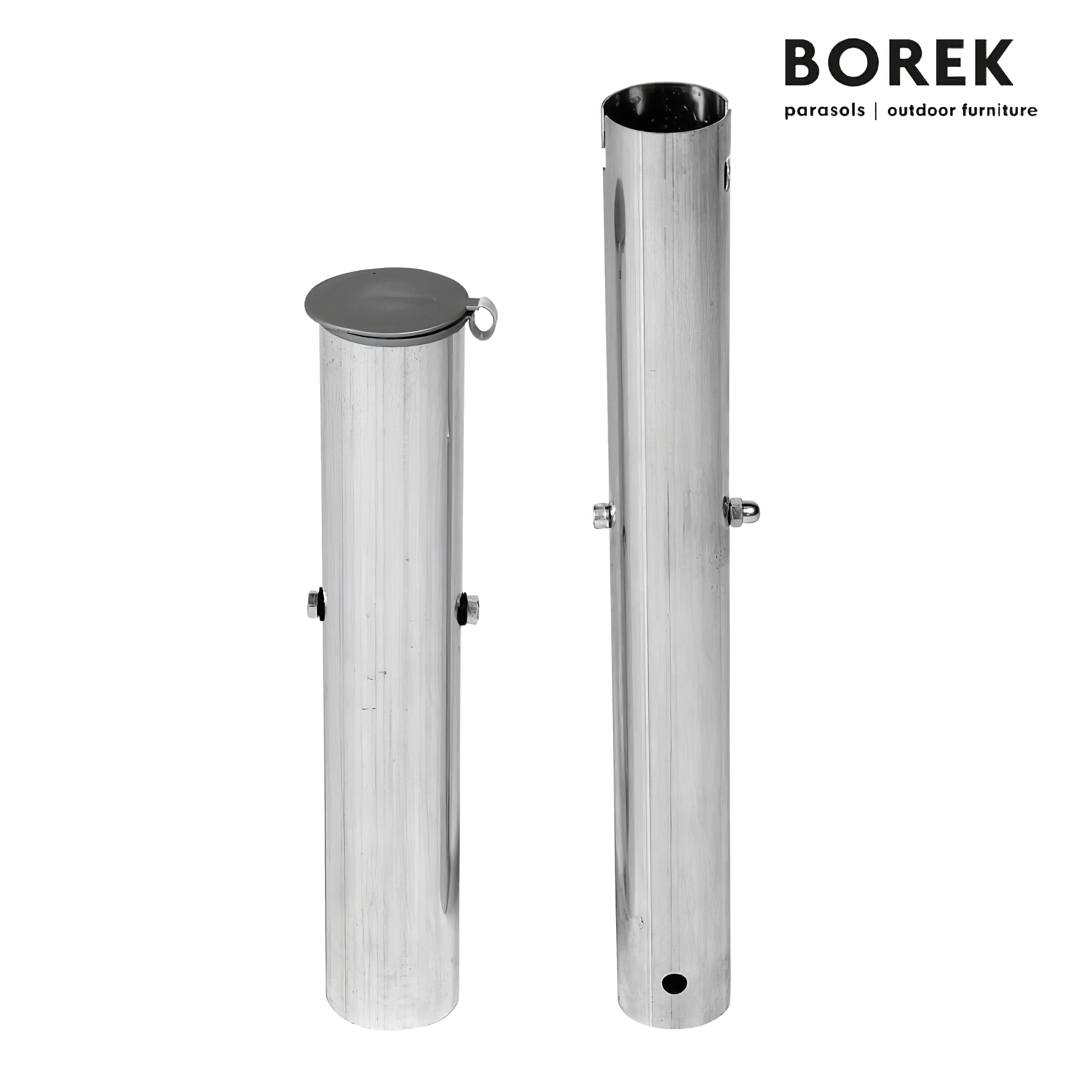 Schirmständer Bodenanker von Borek - Aluminium silber - Bodenverankerung / 25-50mm