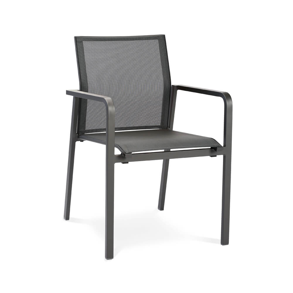 Moderner Garten Stapelstuhl mit Ergotex - Stapelstuhl Spirabilis / Anthrazit