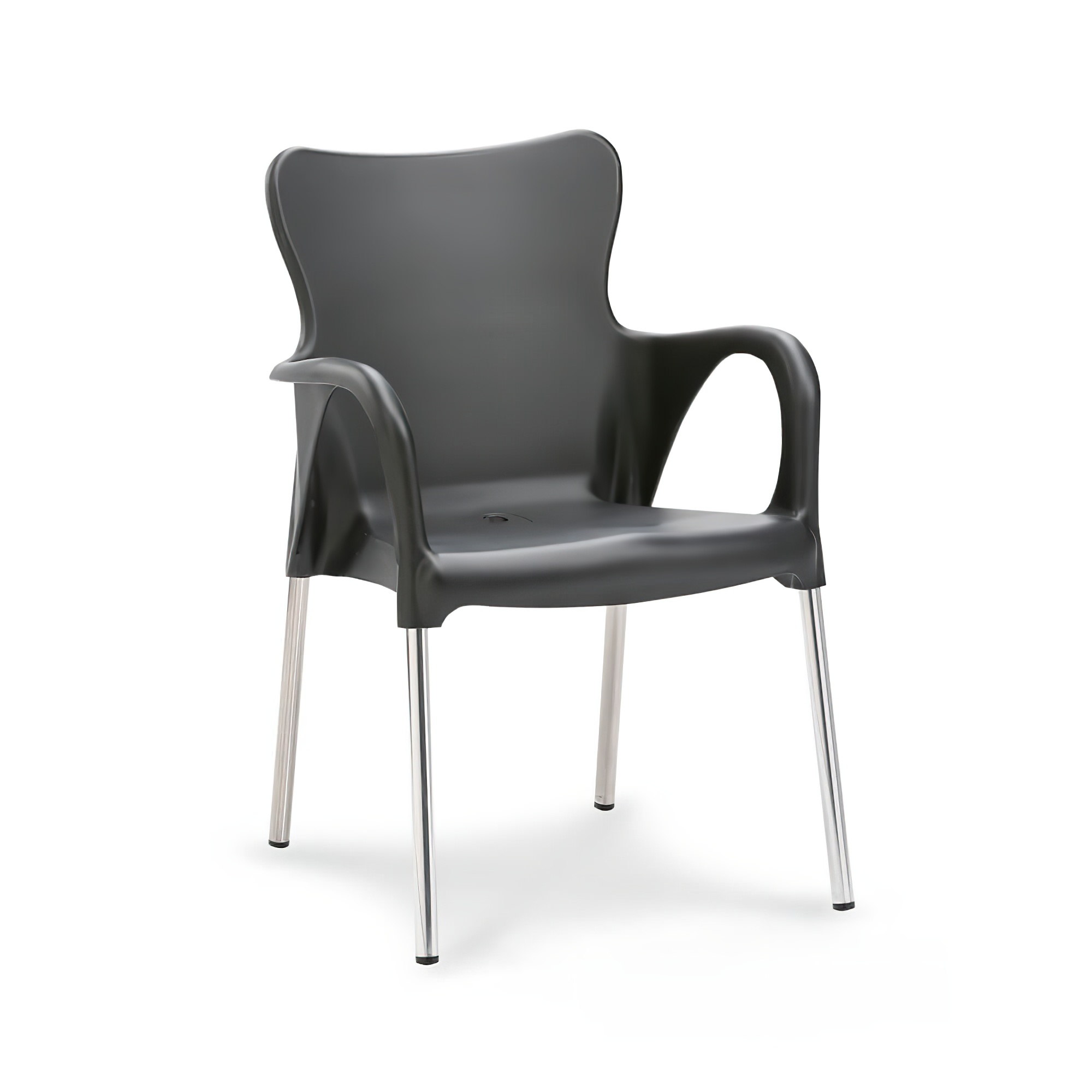 Farbiger Vollkunststoff Gartenstuhl stapelbar - Reces Gartenstuhl / Anthrazit