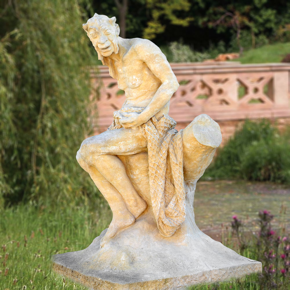 Skulptur mit Wassergeist - Nokkar / Portland weiß