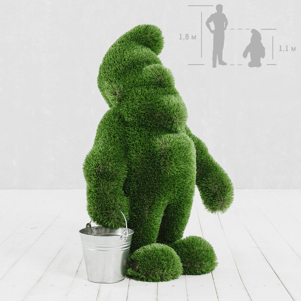 Großer Gartenzwerg aus GFK & Kunstrasen - Topiary - Emerich