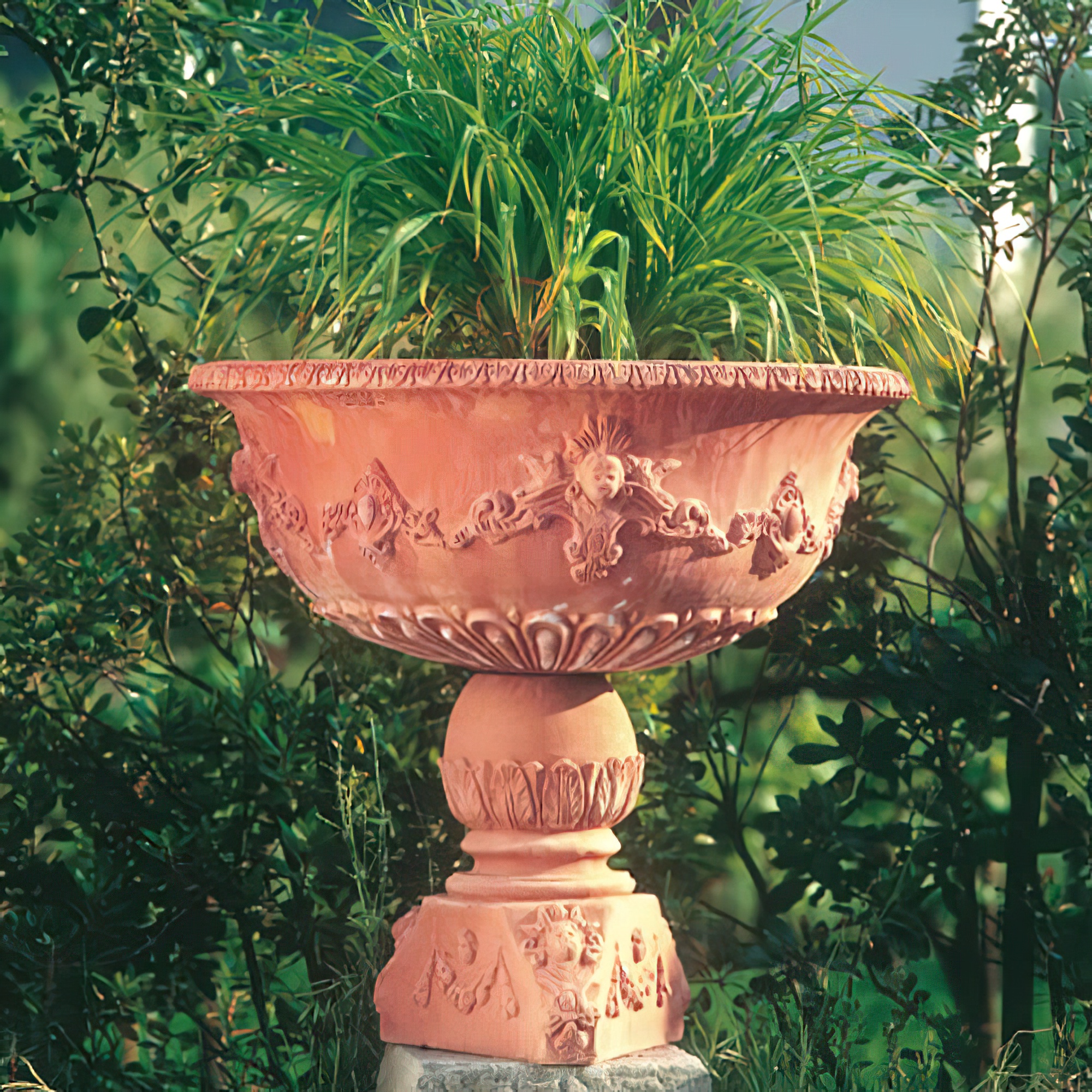 Besonderes Pflanzgefäß Terrakotta mit Säule - Perugino